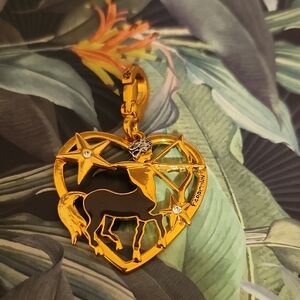Juicy Couture Gold Heart Charm with Sagittarius Horse and Star
